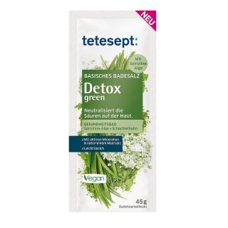 tetesept Basisches Badesalz Detox green - Vegan - 45 Gramm