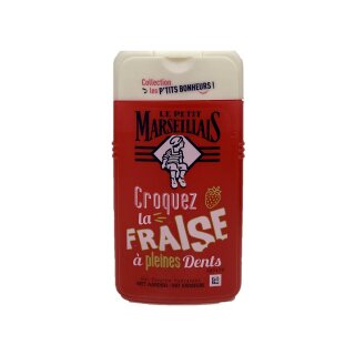 Le Petit Marseillais - Croques la FRAISE a´pleines Dents, Duschgel Erdbeere 250ml, Kollektion Entspannende Glücksmomente
